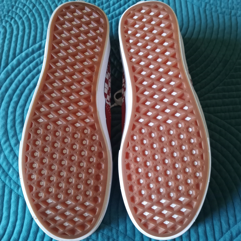Vans Red & White Checkered Shoes Suede & Canvas W8/M6.5 - Picture 9 of 11